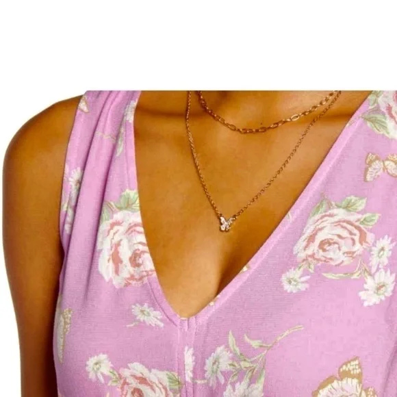 NEW BP. Floral romper butterfly Bohemian sleeveless purple SMALL NWT - Picture 5 of 15